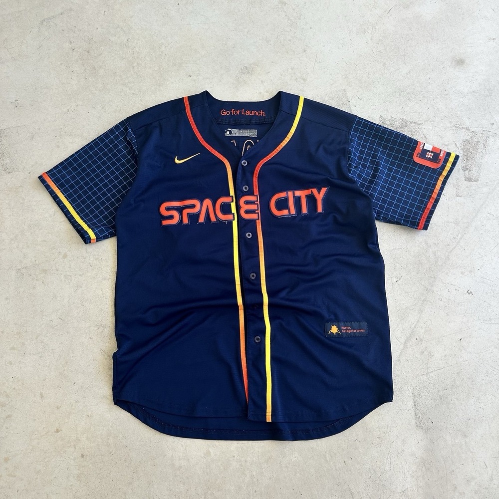 Houston Astros Space City Alvarez Nike Jersey Size L City Connect Genuine MLB